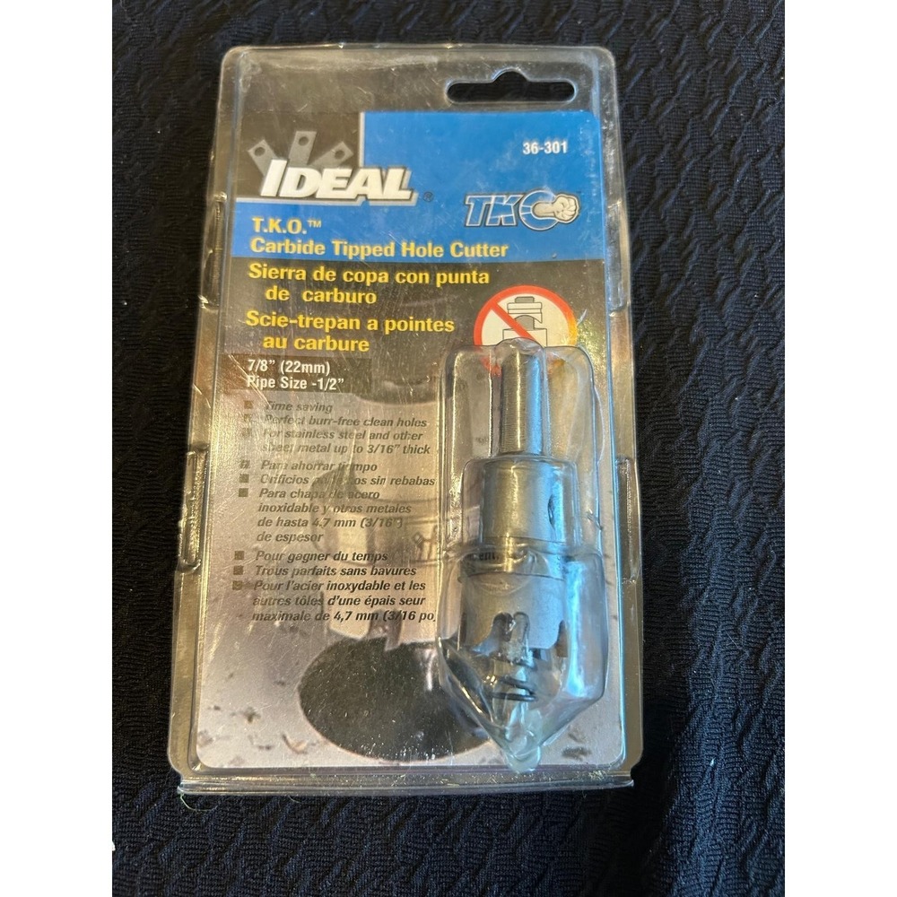 IDEAL 36-301 TKO 7/8-Inch Carbide Tipped‎ Hole Cutter
